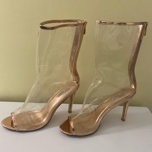 Nice clear/see through over the ankle heels.